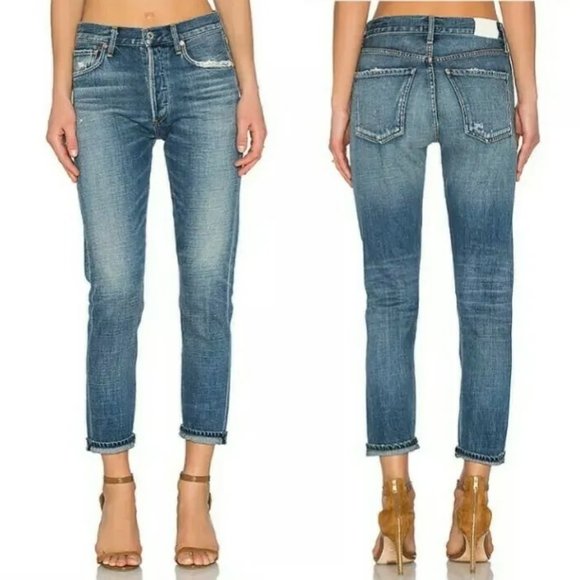 Citizens of Humanity Liya High Rise Classic Fit Crop Denim Jeans Size 26 - Picture 1 of 8